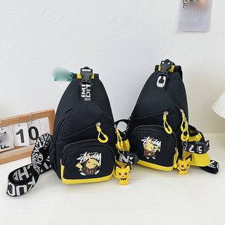 Túi đeo nhẹ Ngực Daypack cho trẻ em Túi đeo chéo dung tích lớn dễ thương với mặt dây chuyền Pikachu cho trẻ em Bé trai Bé gái