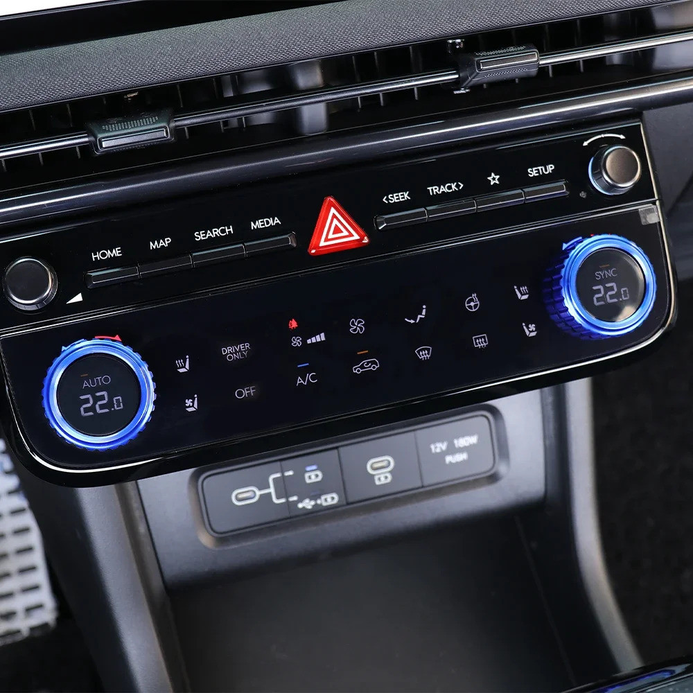 Một Cặp Nhôm Đỏ Xanh Đen Nội Thất Điều Hòa Không Khí Konb Vòng Viền Dành Cho Xe Hyundai Tucson NX4 2025 Phụ Kiện