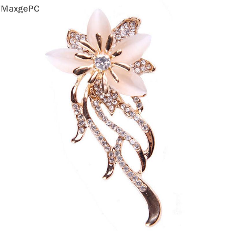 Cod Opal Hoa Trâm Rhinestone Pha Lê Trâm Pin Đám Cưới Đảng Phụ Nữ Đồ Trang Sức Mới