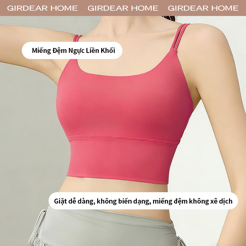 Girdear Nhà Liền Mạch Chống Sốc Co Giãn Dây Đeo Đôi Thể Thao Áo Ngực Nữ Đẩy Lên Mở Lưng Tập Yoga Chạy Bộ Áo Ngực, GH72