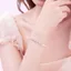 Vòng tay thỏ may mắn PYCOU, Vòng tay tự làm khắc hai mặt, Vòng tay quyến rũ bạc thanh lịch có thể điều chỉnh dễ thương dành cho nữ