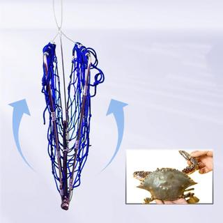 Folding Crab Trap Crab Cage Fishing Net Trap Square Stainless Steel Net Equipment with Crabjaw Design for Beach jinnervn