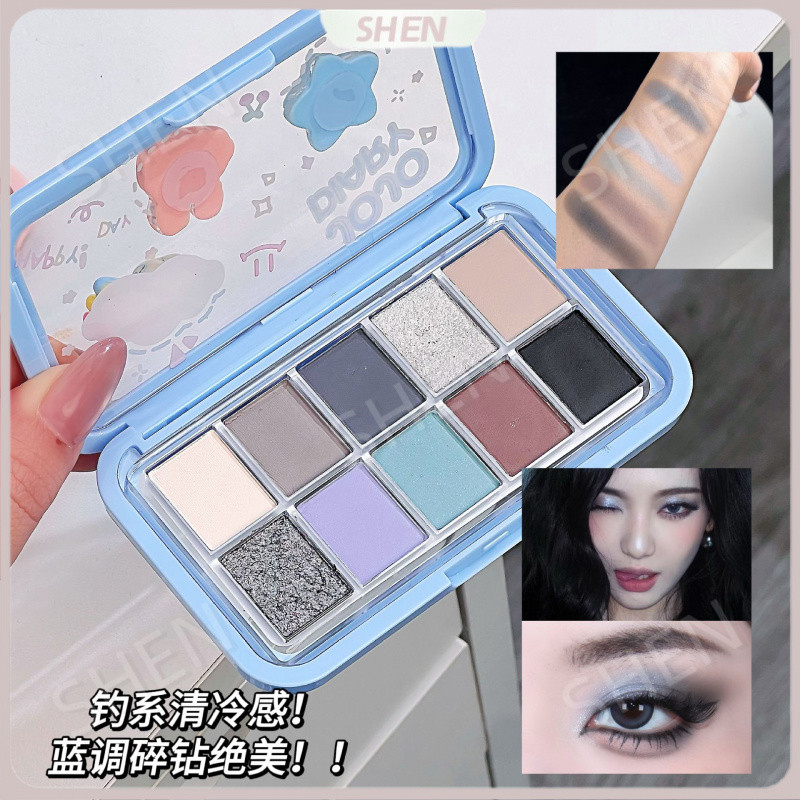 JOJO DIARY Mềm Mại Dễ Thương Thiên Đường Mười Màu Phấn Mắt Bảng Màu Đất Ngọc Trai Mịn Nhấp Nháy Nhấp Nháy Giá Rẻ Sinh Viên Đảng Phấn Mắt