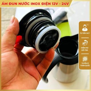 Ấm đun nước trên xe ô tô dung tích 1,2 lít hàng Inox cắm tẩu