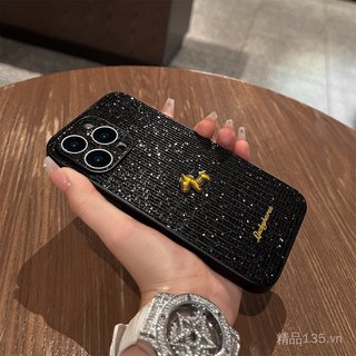 Thích Hợp Cho 16promax Vỏ Điện Thoại iphone15 Ánh Sáng Sang Trọng Tinh Tế Nhấp Nháy Kim Cương 14 Bé Gái 13 Pony Dán 12