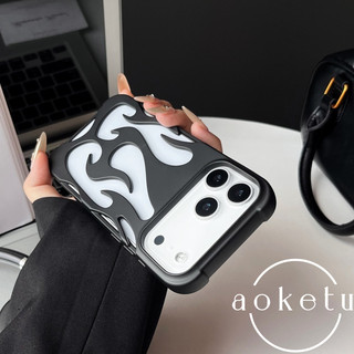 Ốp điện thoại rỗng màu cam mới phù hợp cho Apple iPhone 17 Promax mờ mờ 16pro màu trơn ngọn lửa ba chiều rỗng 13 / 12 / 11 bao gồm tất cả vỏ mềm