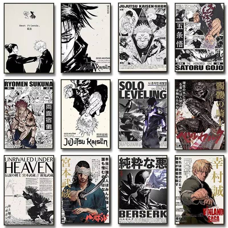 Anime Phổ Biến Vagabond Jujutsu Kaisen Canvas Poster Không Khung Chống Thấm Nước Tối Giản Thẩm Mỹ Treo Tường Nghệ Thuật Trang Trí Nhà