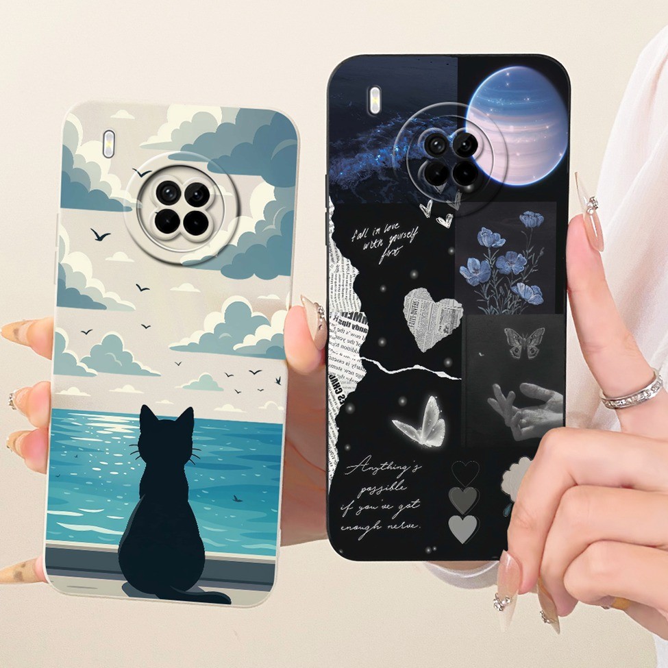 Ốp lưng Huawei Y9a FRL-L22 Silicone Hoa thời trang sang trọng Kawaii Vỏ sơn dễ thương FRL-L23 FRL-22 FRL-23