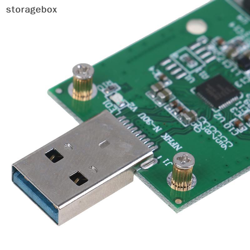 [hộp lưu trữ] 1Pc Mini USB 3.0 sang PCIE mSATA SSD gắn ngoài Thẻ chuyển đổi băng tải PCBA Đẹp