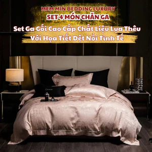 Set vỏ chăn Lụacao cấp mềm mịn, nhẹ nhàng với Kỹ thuật may thủ công tỉ mỉ Memminbeddingluxury