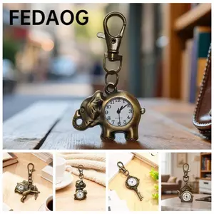 Đồng hồ bỏ túi FEDAOG, Đồng hồ móc khóa bền phong trào thạch anh, Đồng hồ mới lạ Thiết kế cổ điển Retro Sáng tạo Mặt dây chuyền cổ điển nhẹ Sử dụng hàng ngày