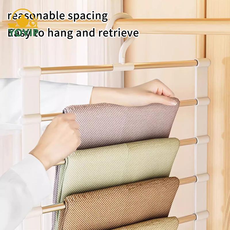 YOVIP Nhiều Tầng 5 Lớp Quần Móc Treo Có Thể Gập Lại Tiết Kiệm Không Gian Tủ Quần Áo Tổ Chức Cho Gia Đình Tủ Quần Áo Lưu Trữ VN
