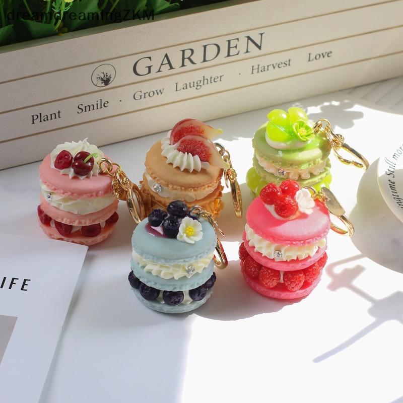 [dreamdreaming] 1 Cái Mô Phỏng Bánh Macaron Sáng Tạo Thực Phẩm Vui Nhộn Móc Khóa Trái Cây Món Tráng Miệng Mặt Dây Chuyền Đơn Giản Bạn Gái Túi Trang Trí Quà Tặng [zkm]
