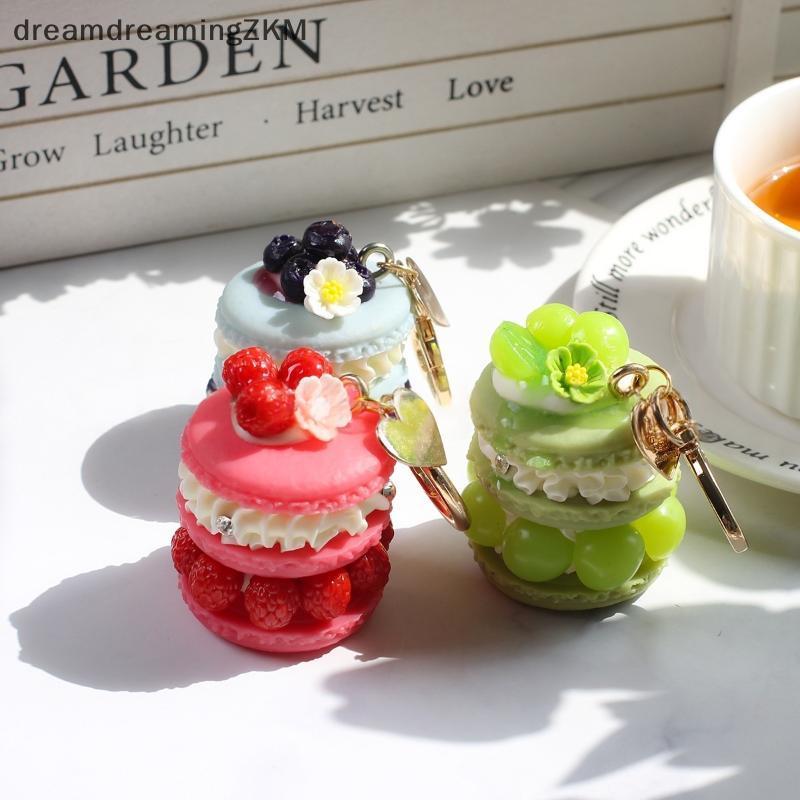 [dreamdreaming] 1 Cái Mô Phỏng Bánh Macaron Sáng Tạo Thực Phẩm Vui Nhộn Móc Khóa Trái Cây Món Tráng Miệng Mặt Dây Chuyền Đơn Giản Bạn Gái Túi Trang Trí Quà Tặng [zkm]