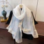 Khăn Hijab PYCOU, Khăn choàng chống nắng dài mềm mại, Ngọc trai lấp lánh trơn sọc thoáng khí dành cho nữ