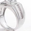 MIC _ Zircon Nhẫn Sáng Hình Học Kim Cương Giả Kẻ Sọc Mạ Điện Không Gây Dị Ứng Trang Sức Nam Đính Hôn Mở Ngón Tay Nhẫn Ban Nhạc Làm Quà Tặng