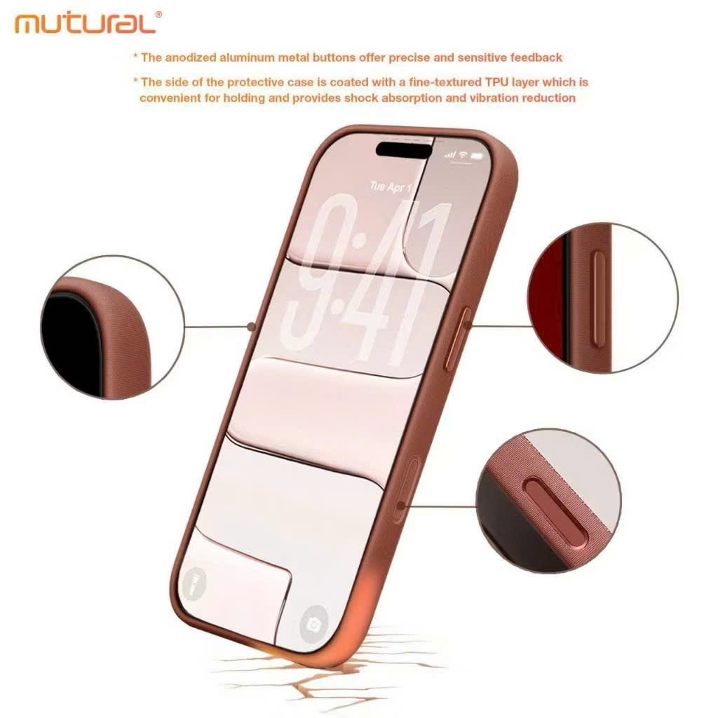 [Chính Hãng] Ốp Lưng Vải Dệt Mutural SMARTEX IP 17 Pro Max - Sạc Từ Tính Magsafe/Qi2, Nút Camera Control, Lỗ Đeo Dây