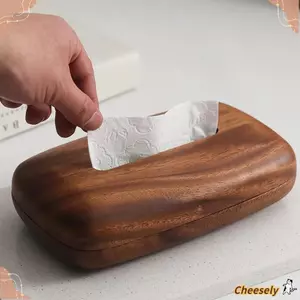 GIÁ RẺ 1 Cái Hộp Đựng Khăn Giấy, Vỏ Hộp Đựng Khăn Giấy Đơn Giản Màu Nâu Hạt, Gỗ Chắc Chắn Dung Tích Lớn Hộp Đựng Giấy Thanh Lịch Phòng Khách
