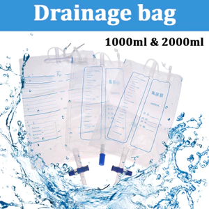 Túi đựng nước tiểu 1000 / 2000ML dành cho máy thu nước tiểu bằng silicon Ống thông tiểu Túi đựng nước tiểu Vật tư tiêu hao