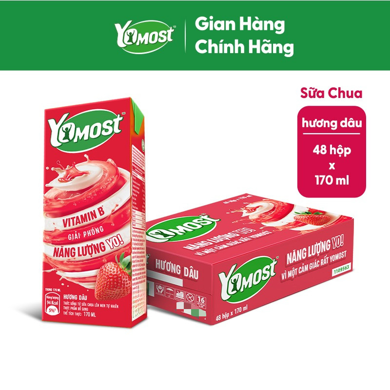 [Combo Giá Sỉ] Sữa Chua Uống Yomost Lốc 170ml Nhiều Vị, Thơm Ngon Đậm Đà Dinh Dưỡng Cho Bé