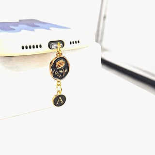 Điện Thoại Di Động Chống Bụi Cắm diy LOVE Hoa Hồng Chữ Cái Tiếng Anh A-Z Mặt Dây Chuyền Trang Trí Điện Thoại Di Động