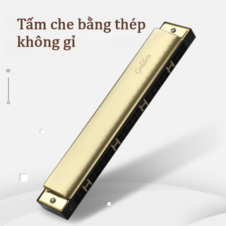 Kèn Harmonica 24 Lỗ Cao Cấp, Dễ Thổi, Rõ Nốt, Vỏ Kim Loại Bóng Đẹp, Quà Tặng Cho Bạn Trai, Con Trai