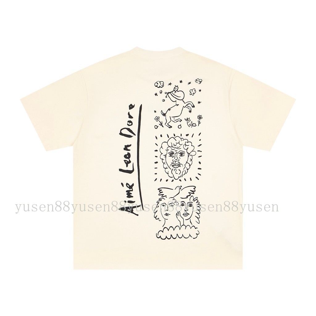 Chất Lượng Cao Phong Cách Mới Ai88 Leo8D88e8 Street Loose Casual Cotton Nguyên Chất Áo Thun Tay Ngắn