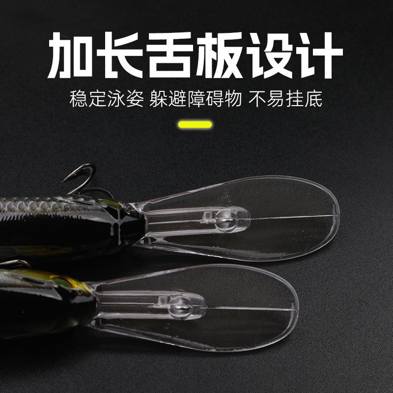 Bị treo Minnow Lure Mullet Mồi lặn sâu Mồi nước ngọt Mồi treo Lưỡi dài Minnow Mồi giả