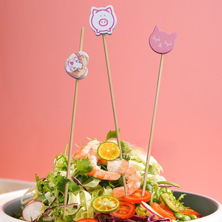 Dùng Một Lần Trái Cây Dính Tre Thanh Hoa Dính Nĩa Trái Cây Sushi Dính Nĩa Sáng Tạo Cocktail Dính Snack Stick