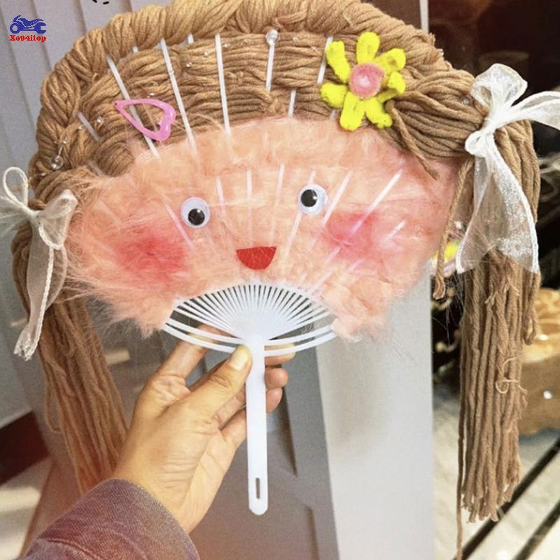 XOITOP 10 Mảnh Nhựa Trắng Sáng Tạo Bền Nhật Bản Quạt Sasuke DIY Bộ Quạt Khung Cho Hàng Thủ Công Quạt Tay Làm VN
