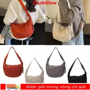 Túi Đeo Vai DUSKGLOW, Túi Đeo Ngang Dung Tích Lớn Nhẹ, Vải Màu Trơn Đa Năng Hàn Quốc Thể Thao Đơn Giản Hobos Túi Nam