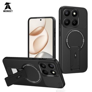 Dành Cho Honor X6c 4G / X7d / 400 Vỏ Thông Minh 5G Kết Cấu Sợi Carbon Mặt Sau Cứng Từ Tính Có Chân Đế Cạnh TPU Mềm Chống Sốc Mỏng