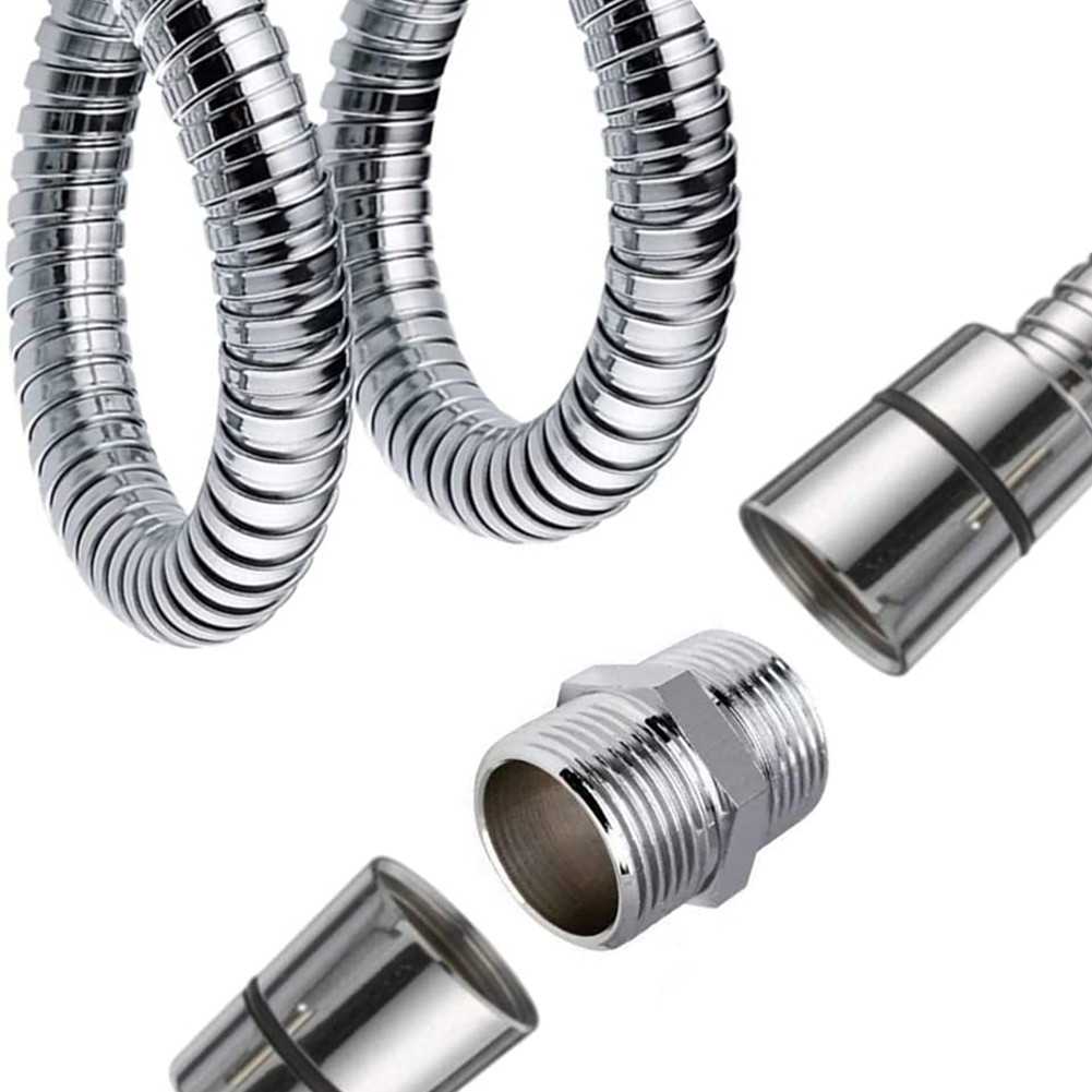 [TOP] Đầu nối vòi hoa sen mở rộng chiều dài bằng thép không gỉ G1 / 2 Chrome cho ống cực dài