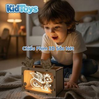 Hộp chiếu phim 3D sắc nét KidToys bằng gỗ – đồ chơi sáng tạo cho bé