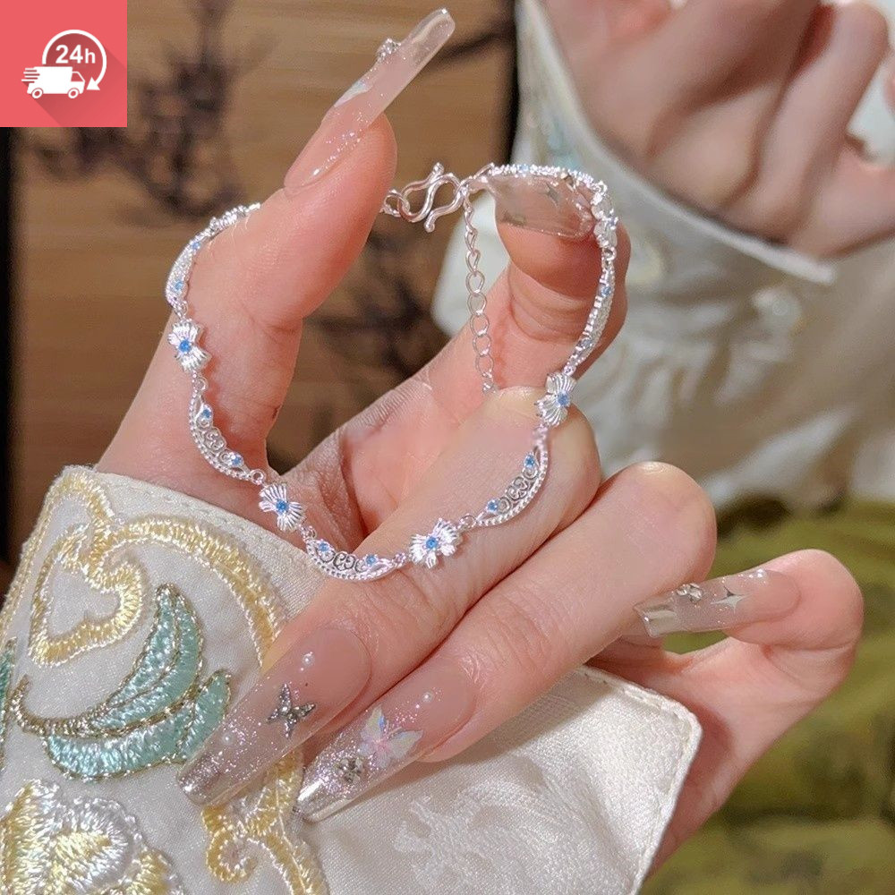 Vòng tay nữ màu xanh có nơ ngọt ngào - Quà tặng thời trang