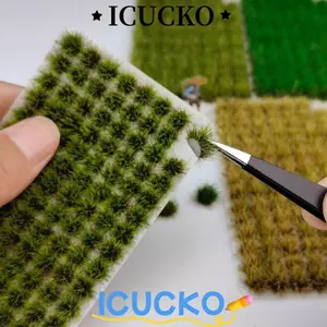 ICUCKO 120 Chiếc Lông Cỏ, Mô Hình Cỏ Hoa Thu Nhỏ Chiều Cao 8 Mm Nhiều Màu, Mô Hình Phong Cảnh Sáng Tạo Cây Thu Nhỏ Bàn Cát Bố Trí Mô Phỏng Wargame Phong Cảnh Đồ Chơi