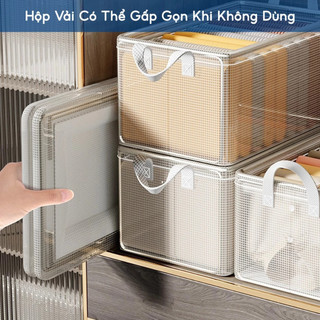 Hộp Đựng Quần Áo Khung Thép Trong Suốt Chắc Chắn, Túi Vải Đựng Đồ Sắp Xếp Gọn Gàng Giỏ Quần Áo