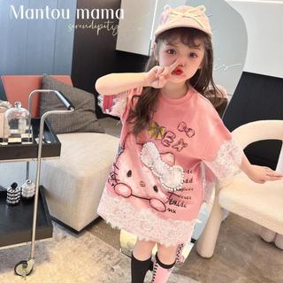 Váy Hello Kitty cho bé gái – Thiết kế ren dễ thương, form rộng thoáng mát, mặc hè