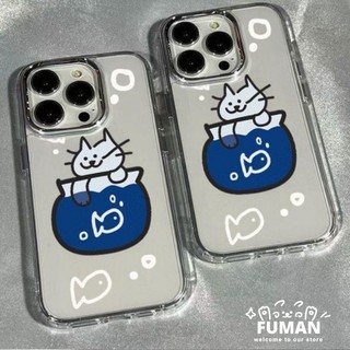 Ốp Điện Thoại Mạ Cá Mèo Dễ Thương Cho iPhone 17 Pro Max Air 16E 16 Pro Max 15 14 Plus 13 12 Mini 11 Pro Max X XR XS Max 8 7 6 6s Plus SE2 SE3 Phim Hoạt Hình Trong Suốt Vỏ Mềm Nắp lưng