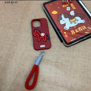 Dành Cho OnePlus 15 Ace 6 6T 5 3 2 Pro 2V OnePlus15 OnePlusAce6 Vỏ Điện Thoại 3D Stereo Có Dây Đeo Sang Trọng Lông Tơ Thêu Ngựa Mùa Đông Hoạt Hình Dễ Thương Vỏ Mềm