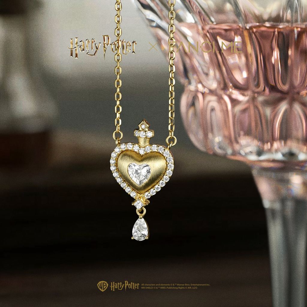 FanciMe x Harry Potter Love Potion Vòng cổ bạc Thiết kế kết cấu chải