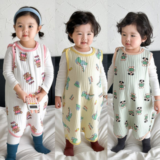 Mùa Xuân Thu Cho Bé Quilted Túi Ngủ Không Tay Cotton Nguyên Chất Bảo Vệ Bụng Trẻ Em Dụng Cụ Tiện Dụng Ngủ Chống Lạnh Chống Đá Chăn Bảo Vệ Bụng Tuần Hoàn 25.1