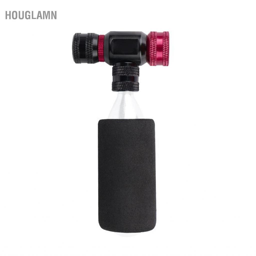 houglamn Oreilet Máy bơm lốp xe đạp CO2 Vòi phun phồng nhanh cho xe đạp đường trường và xe đạp leo núi Tự động nhận biết bơm hơi bằng cách xoay Phù hợp với van Pháp của Hoa Kỳ mà không cần chuyển đổi (Đen-Đỏ)