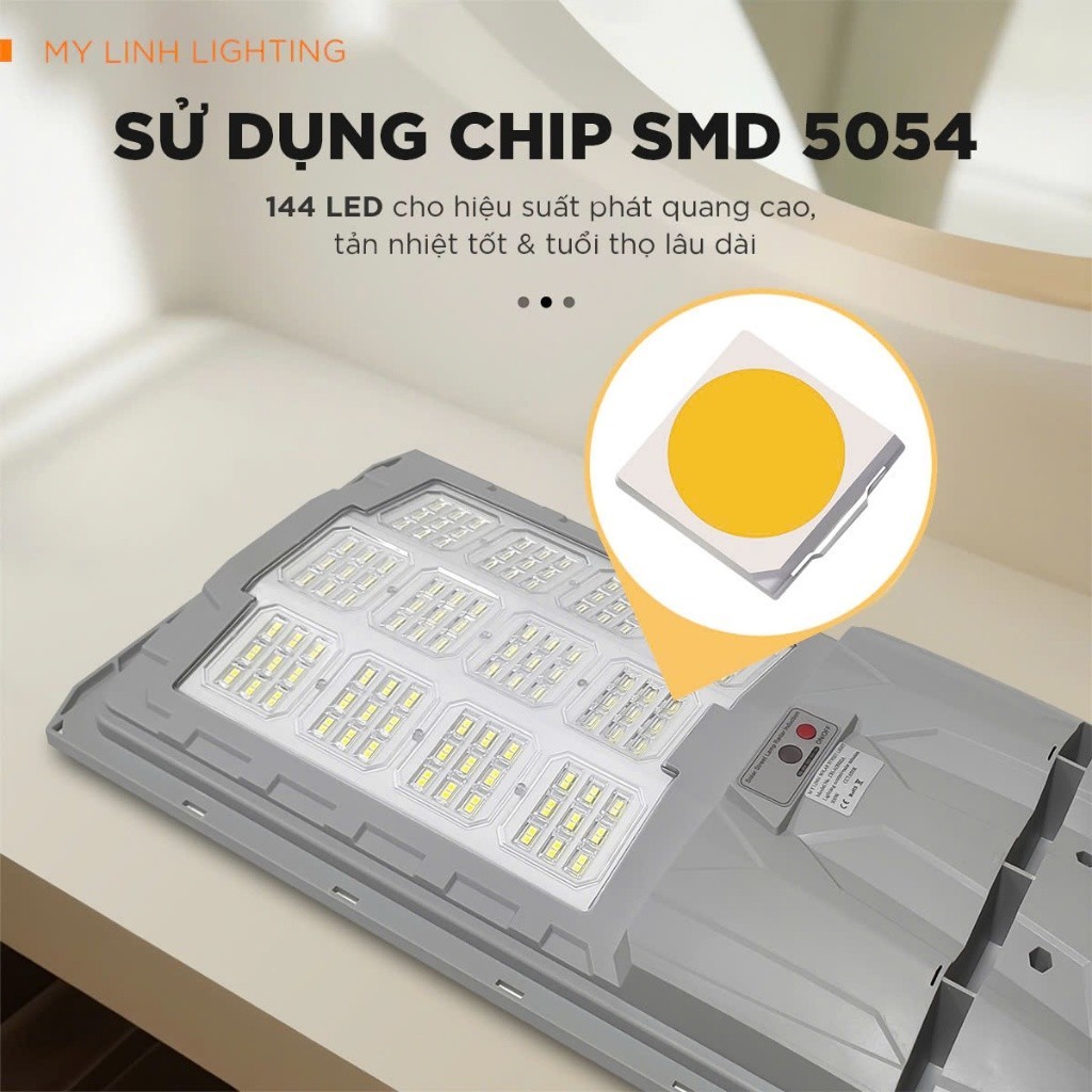 Đèn năng lượng mặt trời liền thể Solar Mỹ Linh 400W, 500W cảm biến chuyển động, điều khiển từ xa