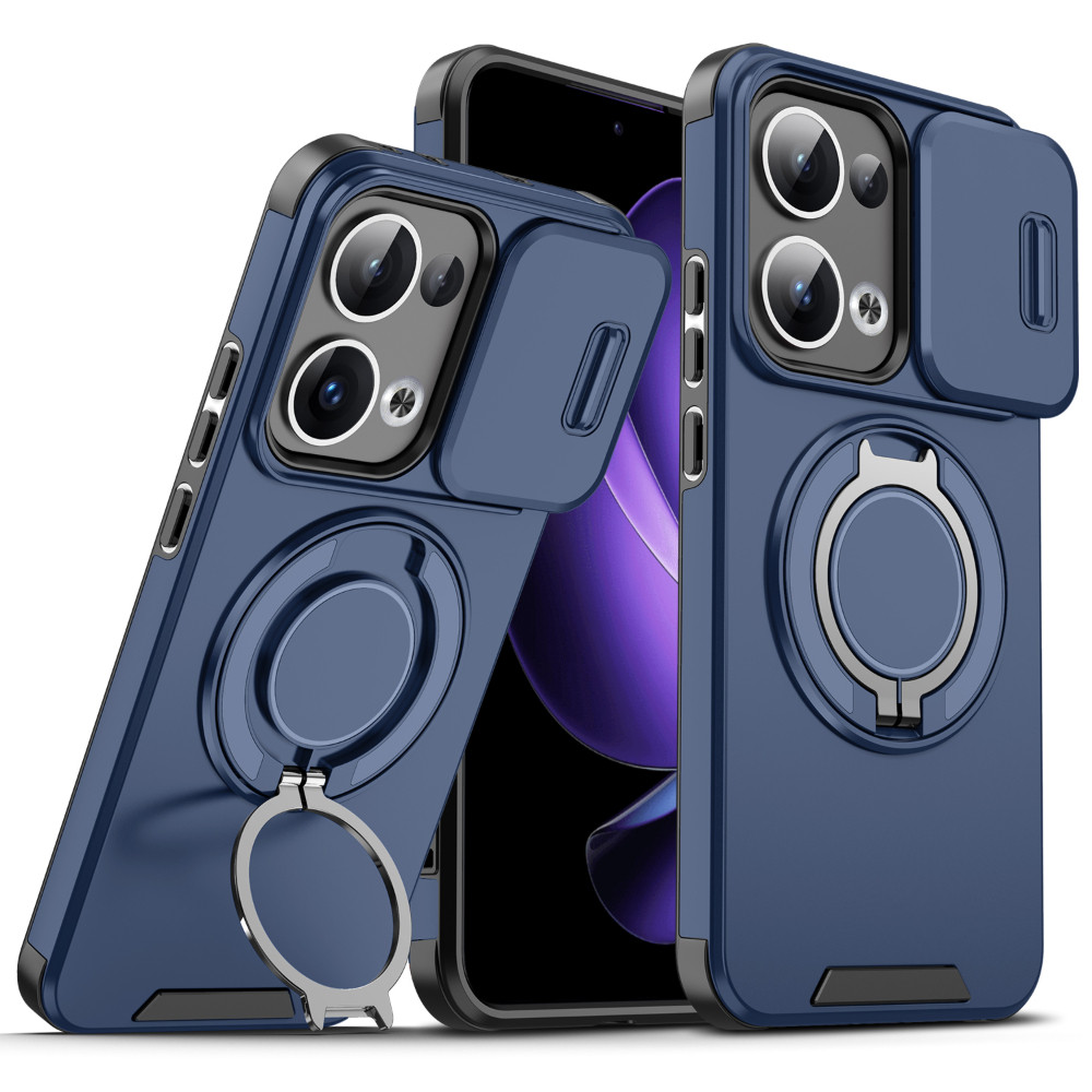 PC + TPU Trượt Ống Kính Cửa Sổ Xoay Từ Đứng Ốp Lưng Điện Thoại Oppo Reno 14 13 Pro 14F 13F A80 A60 A40 A5X A5 Pro A3X A3 5G 4G Chống Sốc Chống Bụi