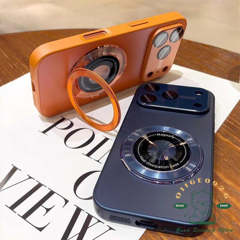 【 Ốp lưng iPhone17 】 Vỏ điện thoại từ tính khung xoay mờ AG lỏng iphone17 Pro Max 16 15 14 13 12 cho vỏ iPhone Vỏ mềm silicon TPU chống sốc