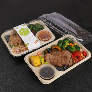 Hộp cơm trưa bột giấy dùng một lần phân hủy, hộp salad/đựng thực phẩm hình chữ nhật, thân thiện môi trường, mang đi JBMK