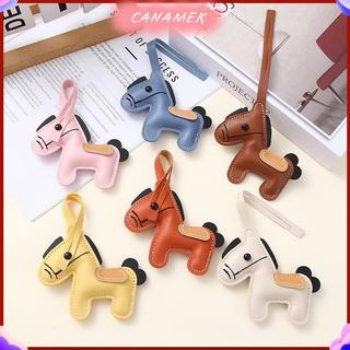 CANAMEK Hoạt Hình Da Nâu Ngựa Quyến Rũ Móc Khóa Mặt Dây Chuyền Nữ Móc Khóa Dễ Thương Động Vật Túi Trang Trí Phụ Kiện Trang Trí Quà Tặng CSF