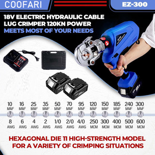Máy Ép Đầu Cốt Điện Thủy Lực 6 Tấn - Dùng Pin Di Động - Kèm 12 Khuôn - Bền Bỉ, Dễ Sử Dụng