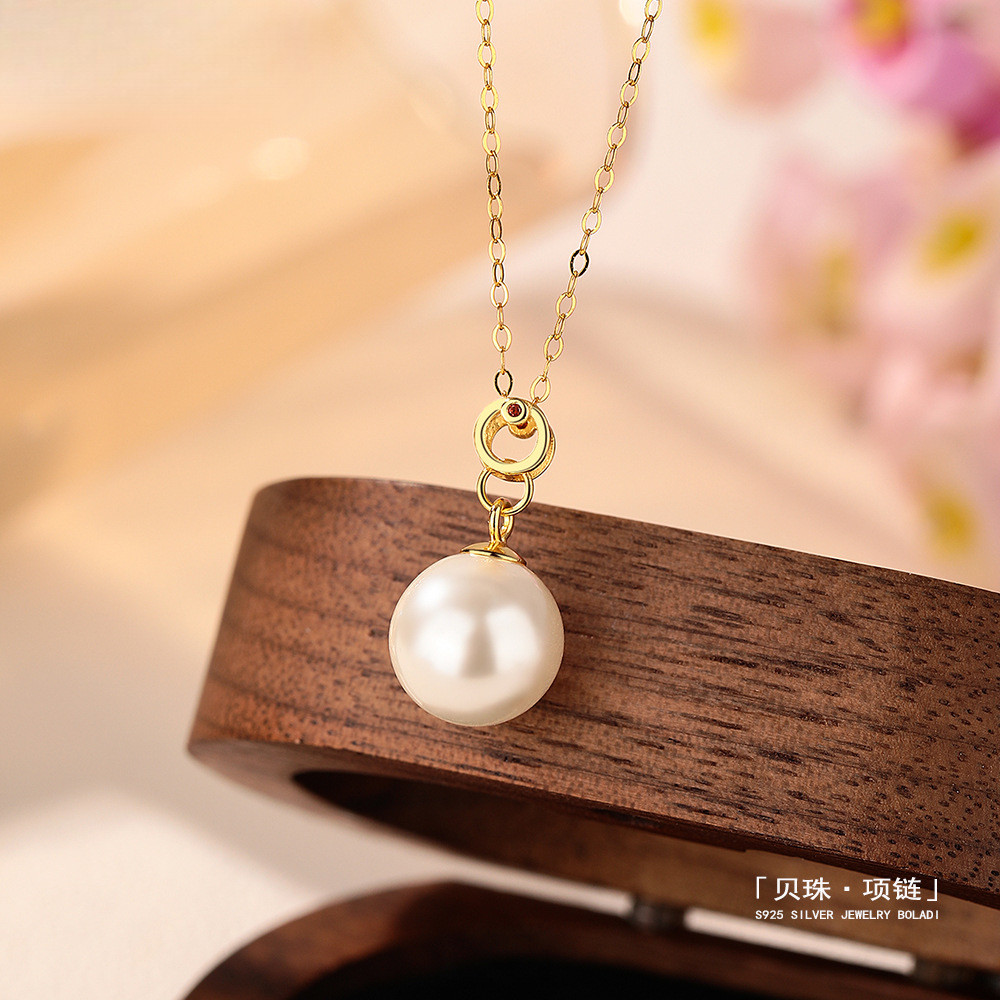 Vòng cổ ngọc trai thanh lịch đơn giản bạc s925